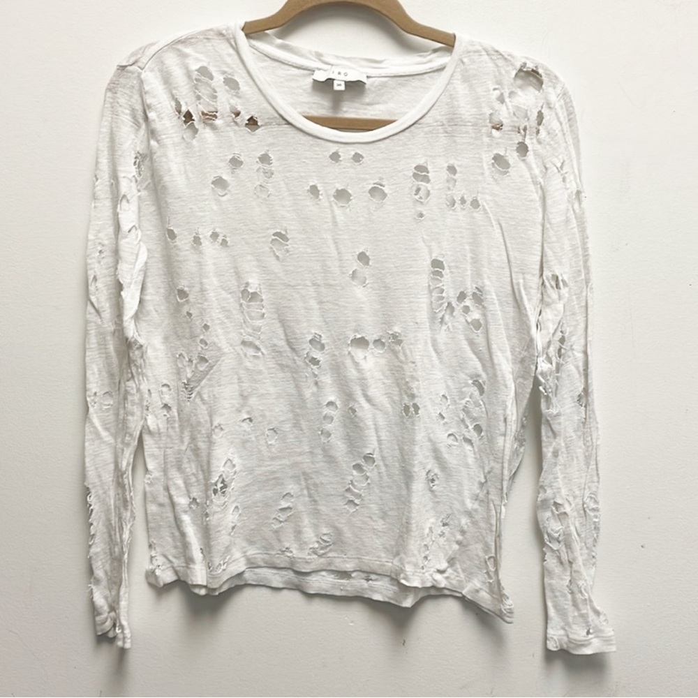 IRO long sleeve distressed tee